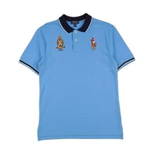 Polo by Ralph Lauren light blue polo with large crest and pony Size Medium